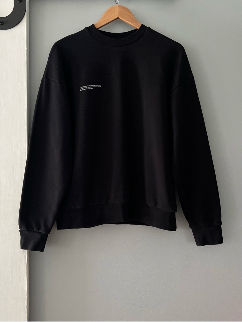 PANGAIA 365 Mid Crewneck Sweatshirt Unisex Lrg Black Pprmint Oil Organic Cotton